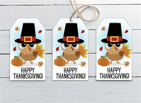 happy thanksgiving turkey tag printable thanksgiving tag etsy happy