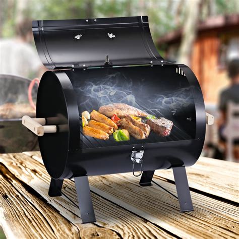 outdoor camping barrel charcoal grill  backyard  outdoor products  wayfair