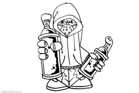graffiti coloring pages black  white  printable coloring pages