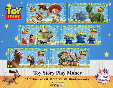 toy story play money rewards money disneyland money fun etsy