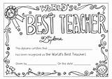 Teacher Coloring Diploma Appreciation Pages Worlds Printable Week Template Kids Award Certificate Quotes Teachers Ever Sheets Thank Card Print Printables sketch template