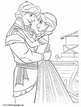 Coloring Frozen Anna Kristoff Pages Colouring Hugging sketch template
