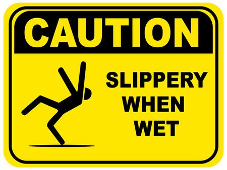 slippery  wet floor sign