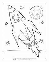 Space Coloring Kids Pages Rocket Itsybitsyfun sketch template