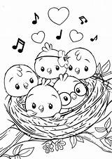 Coloring Bird Pages Easy Print Cute Kids Sheets Choose Board Drawing sketch template