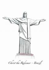 Christ Redeemer Sketch Drawing Brazil Wonders Cristo Redentor Map Roadtripsaroundtheworld Sketches Created Showing Coco Miss Original Paintingvalley sketch template
