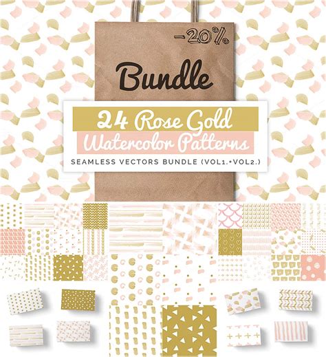 rose gold patterns bundle
