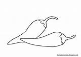 Cabai Mewarnai Hitam Sketsa Tanaman Animasi Cabe Sayuran Bumbu Dapur Kekinian Mysha sketch template