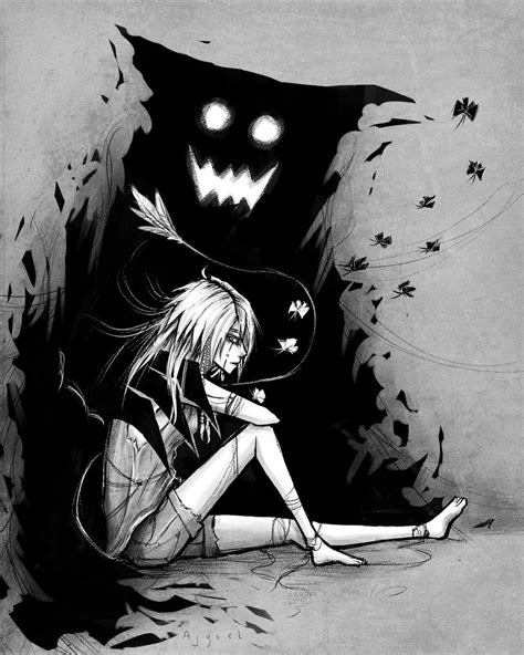 comforted dark drawings anime girl drawings arte horror horror art creepy art scary image