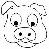 Pig Face Coloring Faces Head Clipart Drawing Animals Pages Template Cartoon Animal Printable Clip Draw Library Farm Colouring Cliparts Pigs sketch template