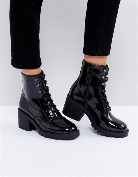 asos denim rory lace  boots  black lyst
