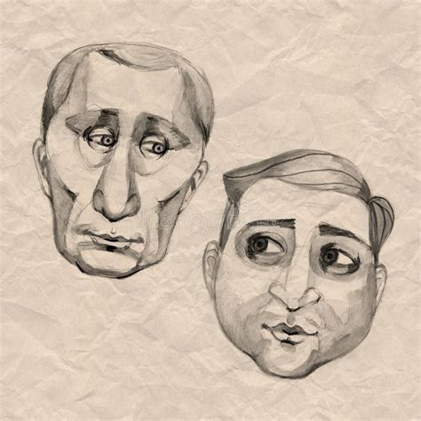president   russian federation vladimir putin sketch portrait editorial stock image