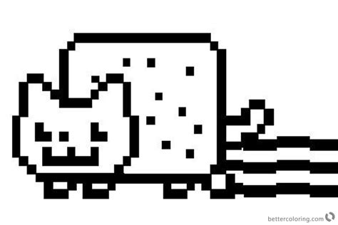 nyan cat coloring pages original style  printable coloring pages