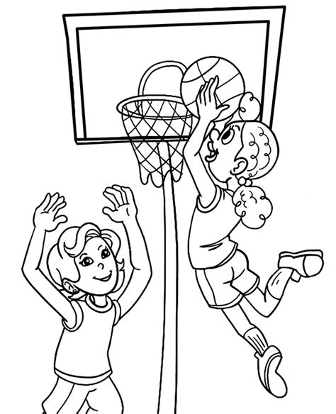 girls basketball coloring sheet slam dunk topcoloringpagesnet