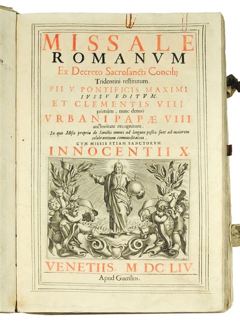 missale romanum  decreto sacrosancti concilii tridentini restitutum pii  pontificis maximi
