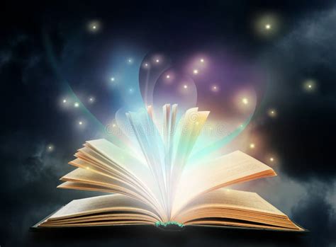 open book  fairytales  magic lights stock image image