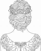 Coloring Pages Beautiful Hair Adult Color Girl Adults Mandala Women Colouring Ausmalbilder Printable Dress Kids Cute Books Drawings Sheets Therapy sketch template