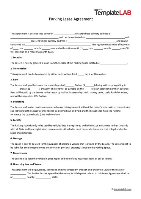 residential lease agreement templates wordpdf