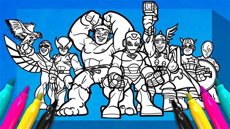 super hero squad show coloring set avengers coloring page youtube