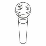 Microphone Coloring Line Illustration sketch template