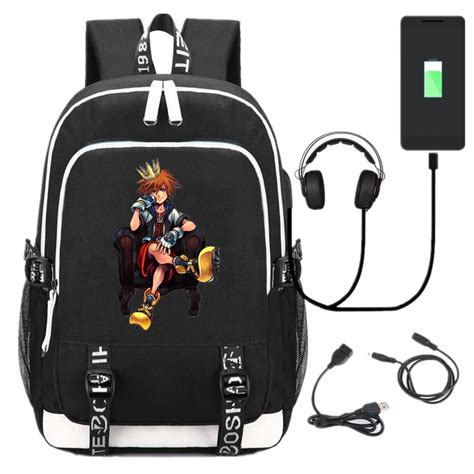 Kingdom Hearts Sora Backpack Knapsack Casual Travel Satchel Laptop