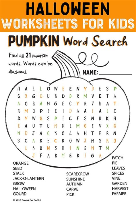 pumpkin word search  kids thanksgiving crafts elementary fun