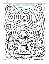 Maze Snowman Coloring Christmas Pages Jolly Winter Kindergarten Holiday Frosty Find Through Way Party Games Print Popular Santa sketch template