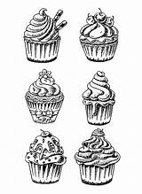 Cupcakes Coloring Pages Cakes Adults Cup Six Good Without Color Cake Cute Waiting Adult Nggallery Justcolor sketch template