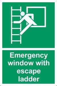 emergency window  escape ladder sign order  uk ireland css signs