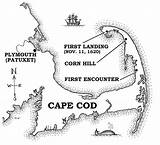 Plymouth Mayflower 1620 Map Massachusetts Lands Landing sketch template