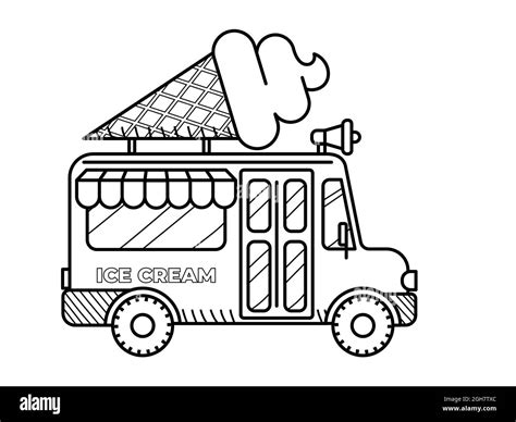 ice cream van coloring page  kids stock vector image art alamy