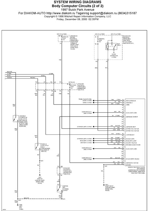 buick park avenue system wiring diagrams body computer circuits part  schematic wiring