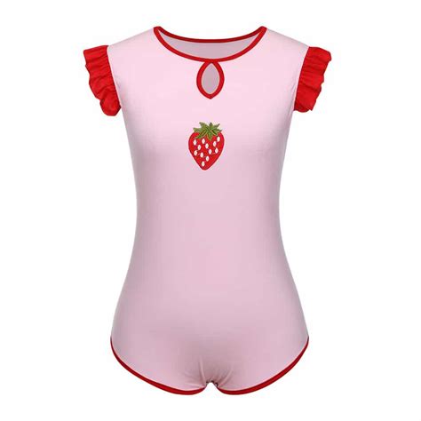adult baby onesie abdl crotch romper onesie red strawberry onesie shirt allonesie