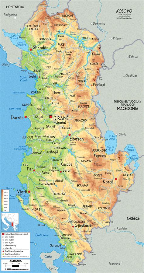mappa  albania regione europa mappa regione citta