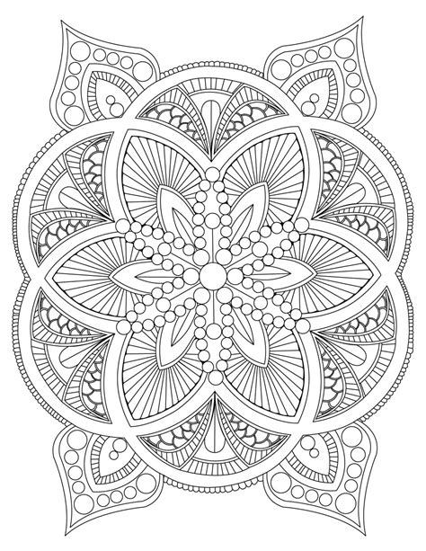 abstract mandala coloring page  adults diy printable