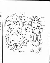 Moses Coloring Bible Bush Burning Journaling Kids Uploaded User Crafts sketch template