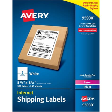 avery shipping label   width    length permanent