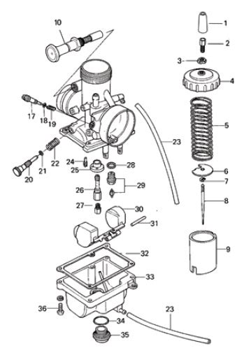 mikuni vm  carb exploded view jets