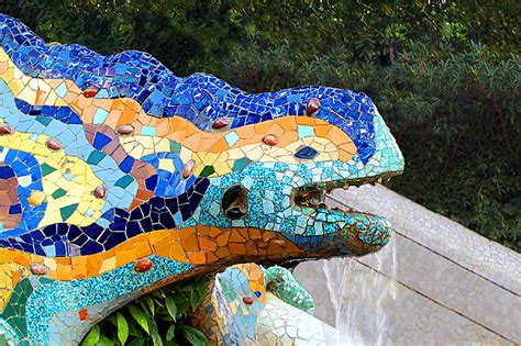 mosaic gaudi lizard photograph  artistic