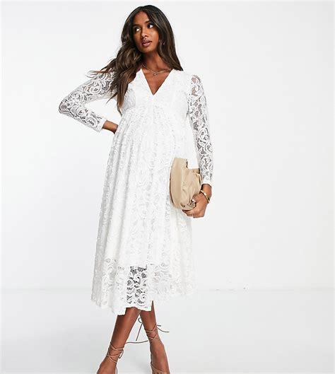 queen bee maternity lace dress  white modesens