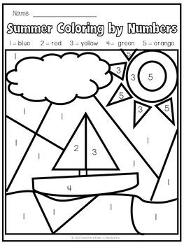 summer coloring pages color  number  teachers brain cindy martin