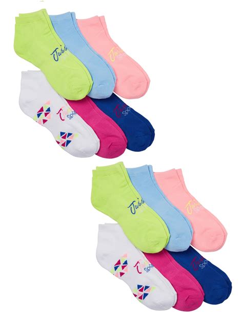 Justice Girls Ankle Socks 12 Pack Sizes M L