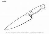 Knife Drawing Draw Sketch Kitchen Butter Step Blood Tools Chef Drawings Drawn Sketches Paintingvalley Bloody Learn Coloring Navaja Drawingtutorials101 Outlines sketch template