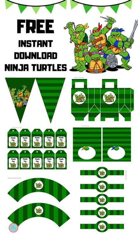 ninja turtle printables  printable templates
