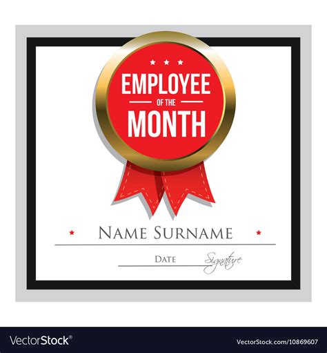 employee   month certificate template  template printable