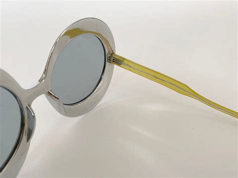 70s vintage silver mirror bug eye sunglasses etsy