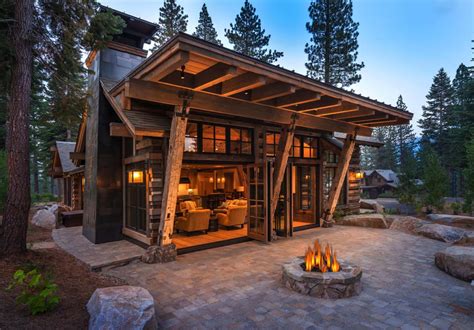 cozy mountain style cabin getaway  martis camp california modern cabin tiny house cabin