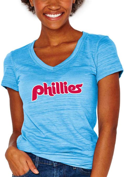 Philadelphia Phillies Womens Cooperstown Multi Count T Shirt Light Blue