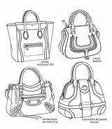 Bag Drawing Sketches Sketch Handbag Illustration Purses Fashion Bags Drawings Famous Purse Technical Designs Handbags Rourke Emily Flat Flats Designer sketch template