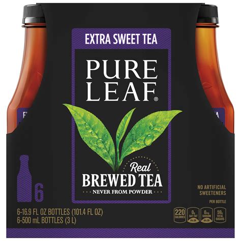 pure leaf extra sweet real brewed iced tea  oz  pack bottles
